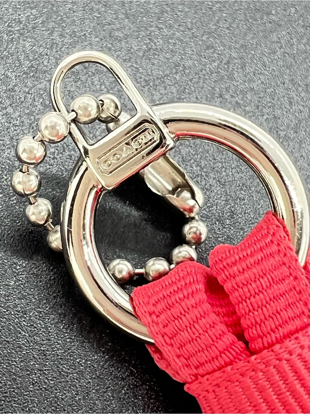Coach Red Ribbon Tassel Keychain Accessory - Picture 2 of 8